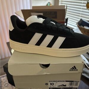 Adidas Grand Court Black and White Shoes